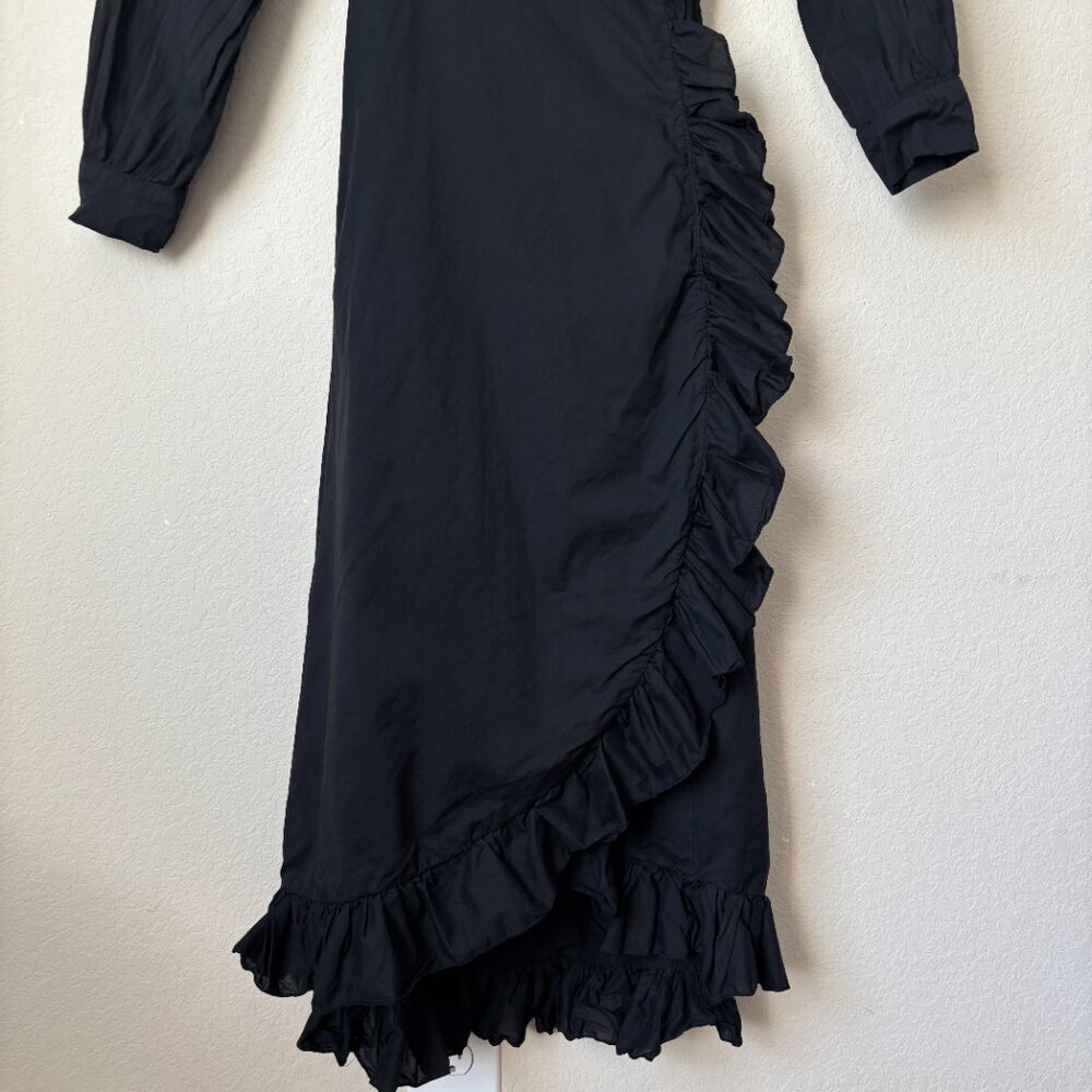 A Shirt Thing Ruffle Trim True Wrap Midi Dress - Picture 7 of 14